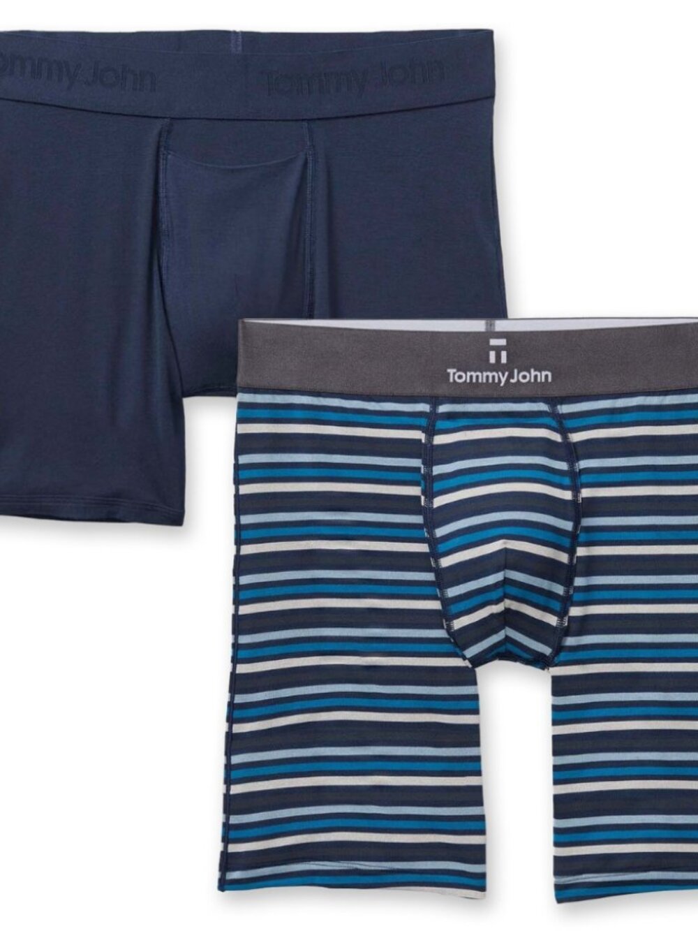Tommy John Second Skin 6 Inch Boxer Briefs 2 Pack – Dress Blues Globe Stripe/Dre